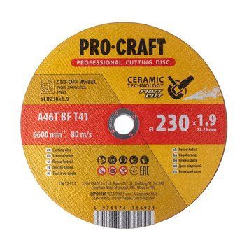 Диск отрезной 230&times;1.9&times;22.2 мм по металлу и нержавеющей стали Procraft YCD230&times;1.9 000017987 фото