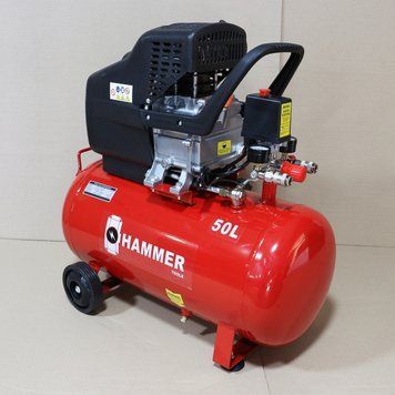 Повітряний компресор 260 л/хв, 50 л Hammer HM-143 масляний прямоприводний 000017712 фото