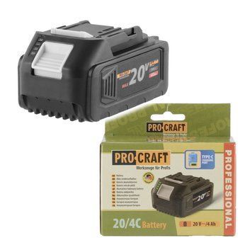 Високострумова акумуляторна батарея 20 В, 4 А/г Procraft 20/4C Type-C акумулятор 000018289 фото