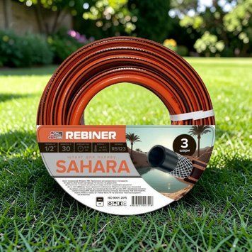 Шланг для поливу 1/2" (12.7 мм) 30 м тришаровий армований Rebiner RS123 000017309 фото