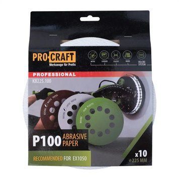 Шлифовальный круг 225 мм, P100 Procraft KB225.100 на липучке (упаковка 10 шт) 000017997 фото