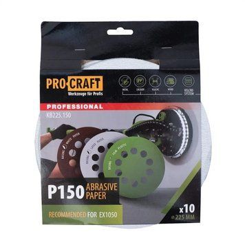 Шлифовальный круг 225 мм, P150 Procraft KB225.150 на липучке (упаковка 10 шт) 000017998 фото