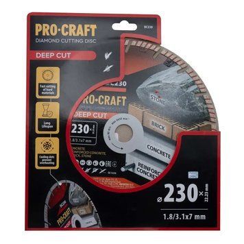 Круг алмазный 230&times;3.1&times;22.23 мм сегментный по бетону Procraft DC230 000017962 фото